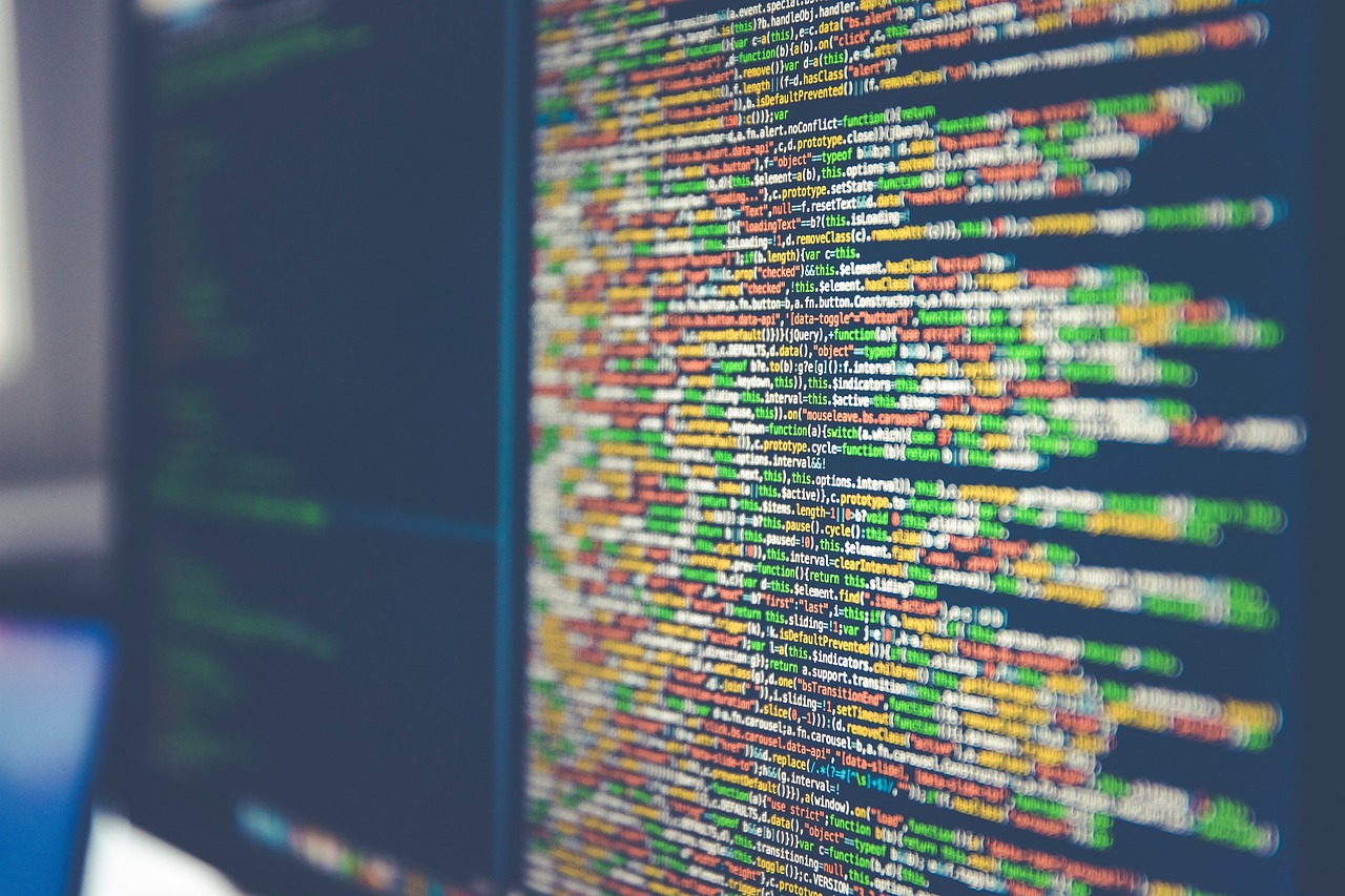 Website code on a screen