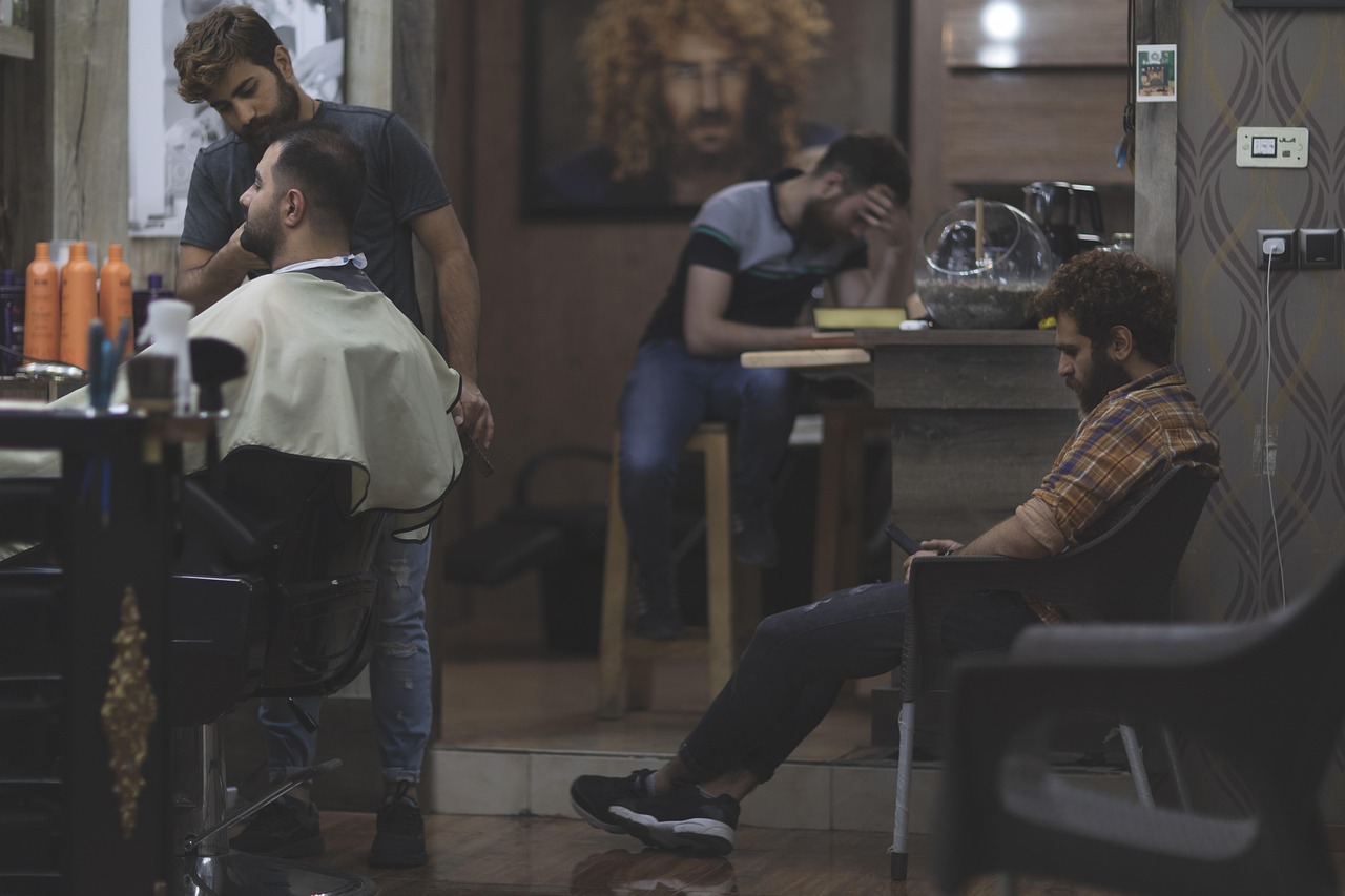 Chairs and mirrors inside a salon